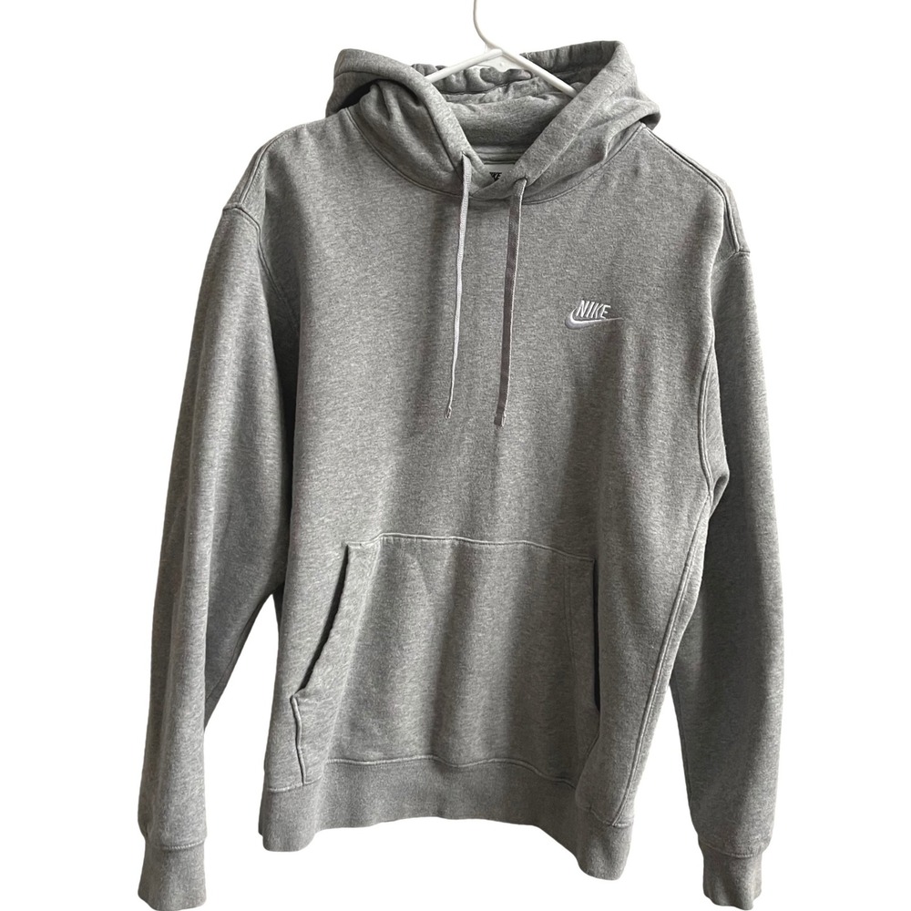 Nike Sportswear Club Fleece Hoodie Mens Med‎ Grey Athleisure Pullover BV2654-063
